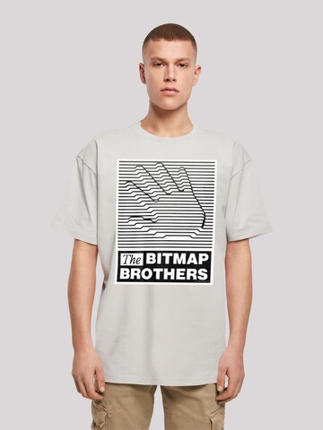 F4NT4STIC Shirt 'Bitmap Bros Retro Gaming SEVENSQUARED' in Grijs: voorkant