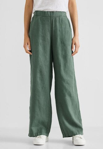 STREET ONE Wide leg Pants in Green: front