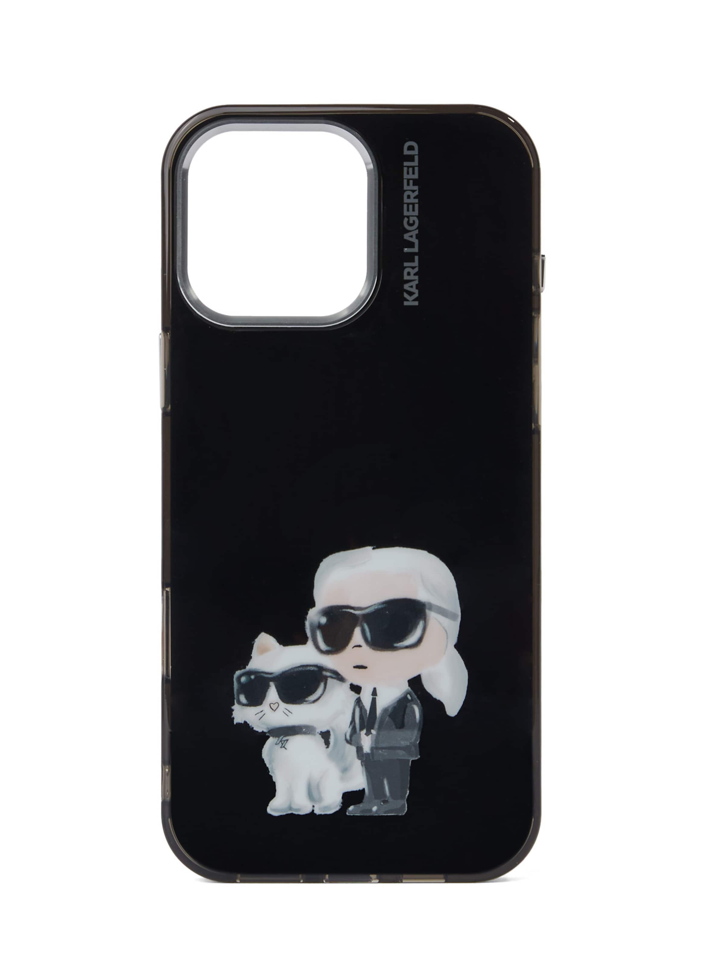 Karl Lagerfeld Smartphone-etui 'iPhone 16 Pro Max' i sort: forside