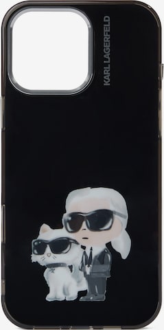 melns Karl Lagerfeld Viedtālruņa maciņš 'iPhone 16 Pro Max': no priekšpuses