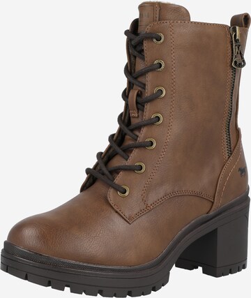 MUSTANG Lace-Up Ankle Boots in Brown: front