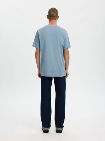 T-Shirt 'SLHSpencer' SELECTED en bleu