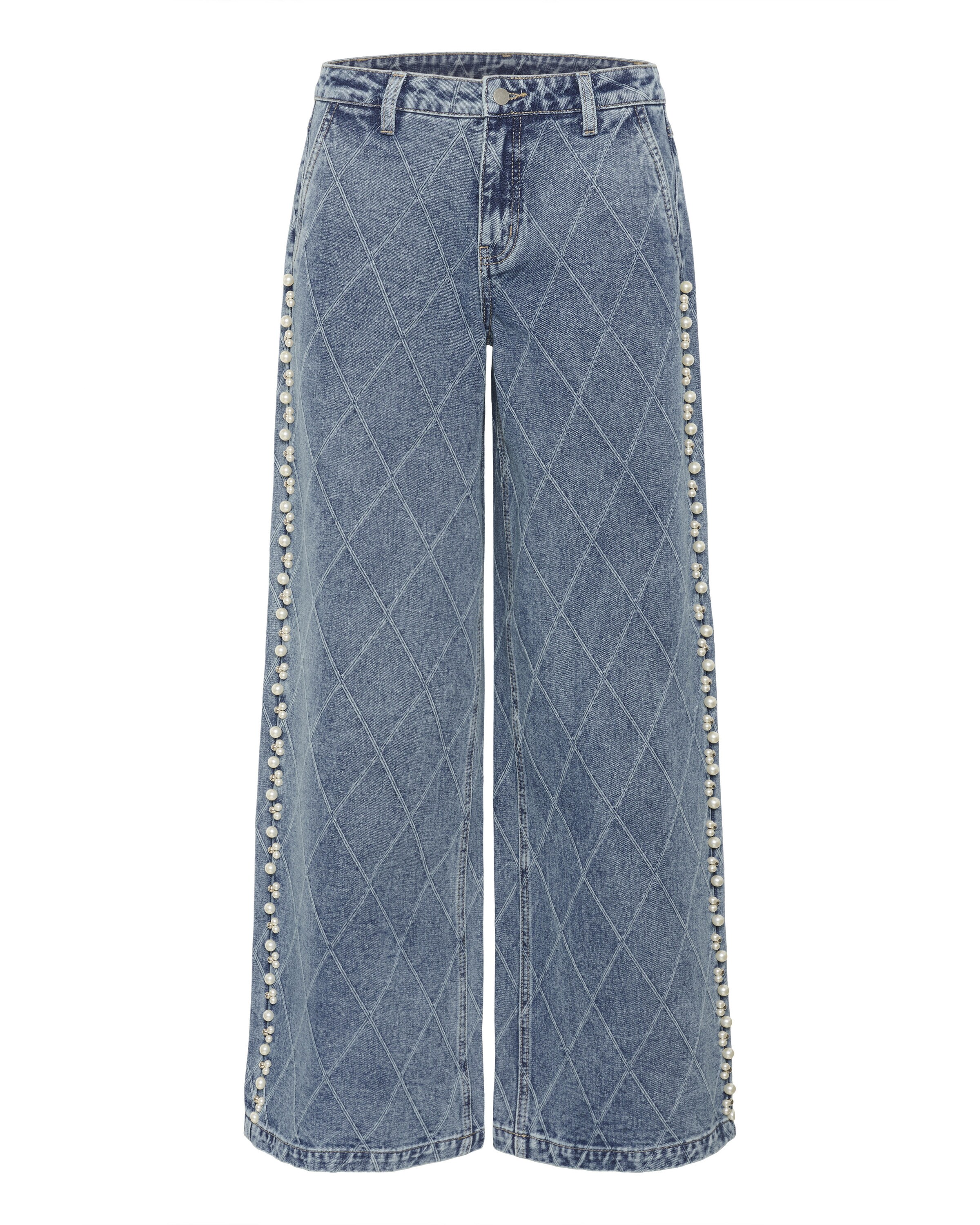 Effilé Jean CULTURE en bleu : devant