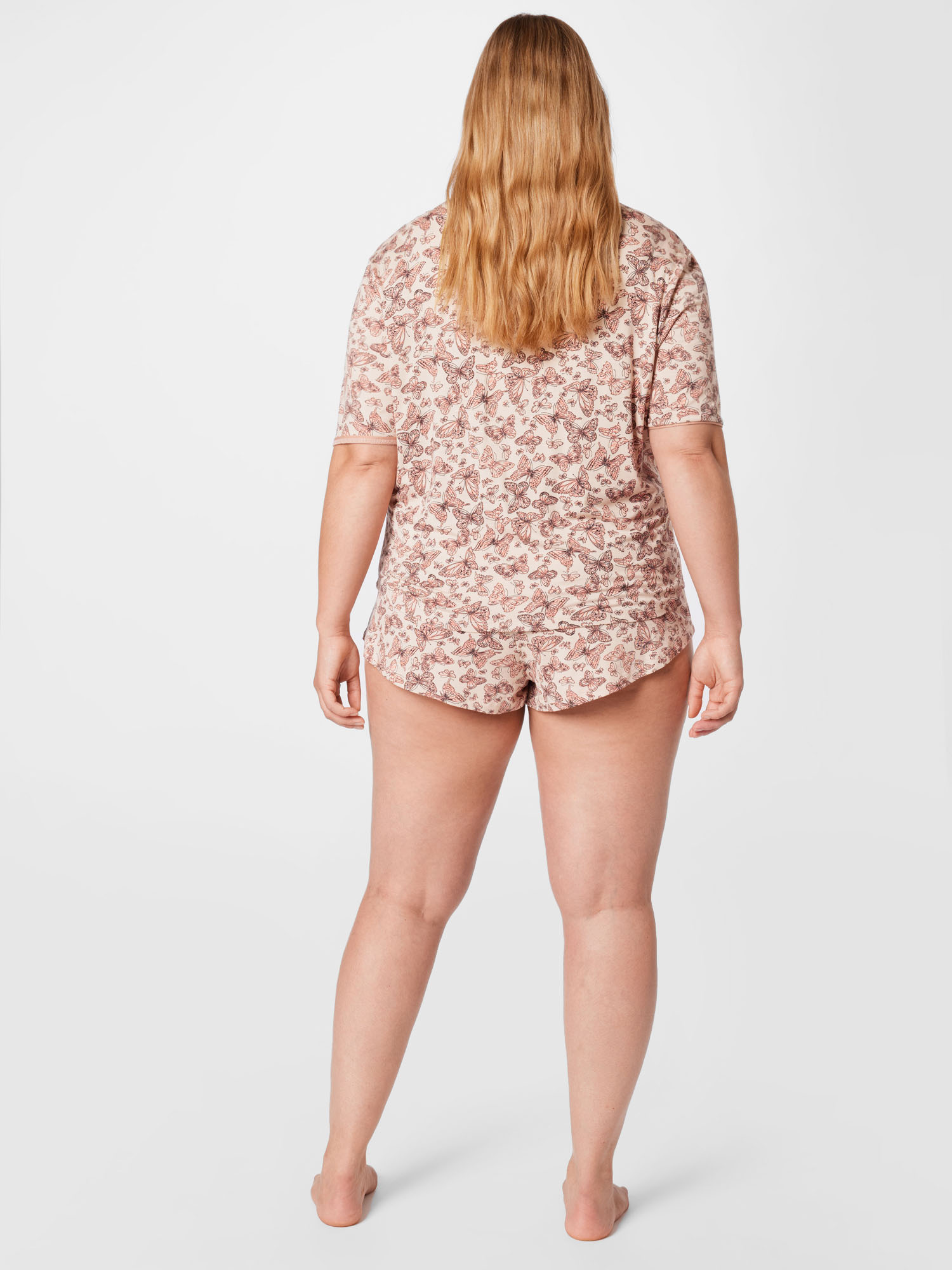 Missguided Plus Shorty in Altrosa, Pastellpink 