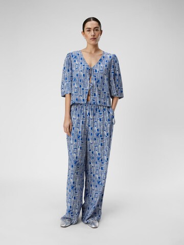 OBJECT Wide leg Trousers 'DAYA' in Blue