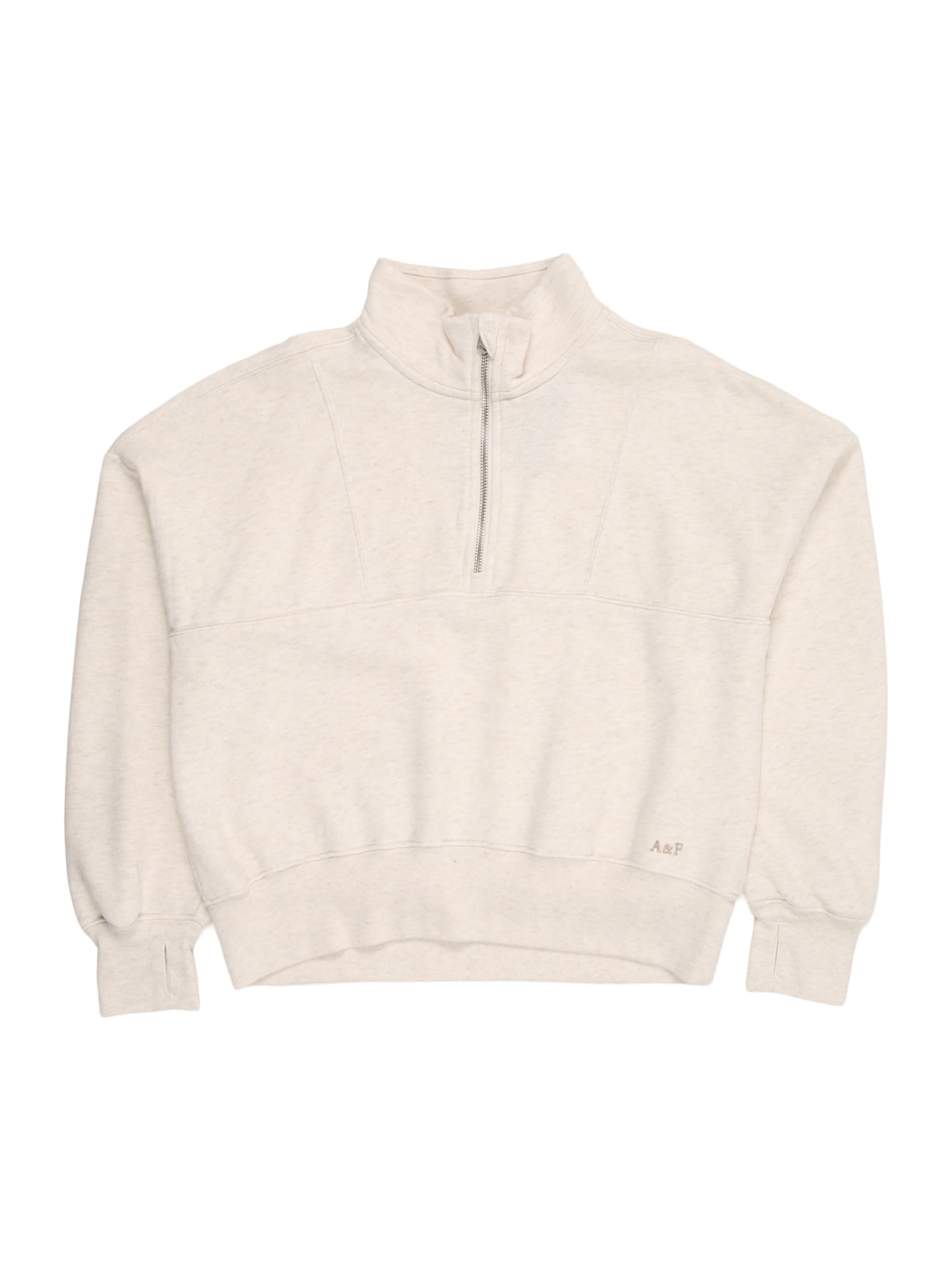 Abercrombie & Fitch Mikina 'ESSENTIAL' – béžová: přední strana