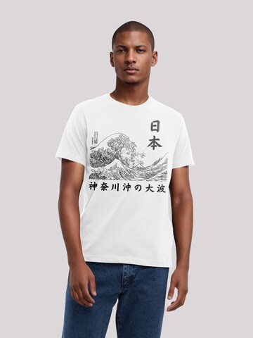 T-Shirt 'Kanagawa Welle Golden Gai' F4NT4STIC en blanc : devant