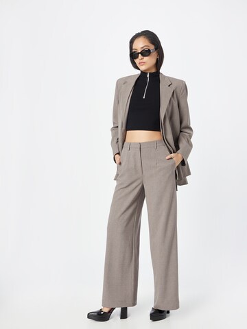 Wide Leg Pantalon à pince minimum en gris