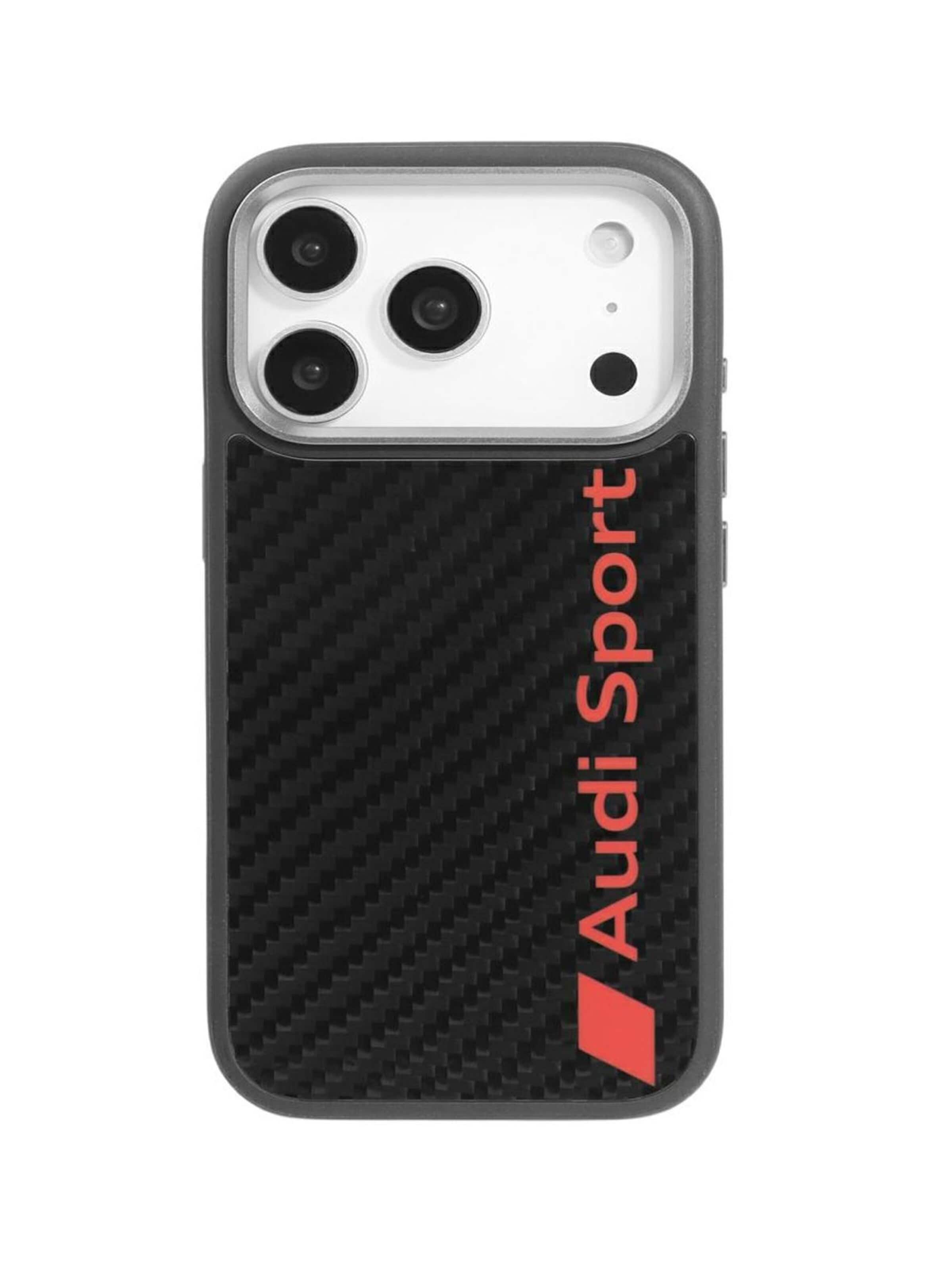 CG Mobile Smartphone Case 'Audi R8 Carbon Fiber MagSafe for iPhone 17 Pro black AUS-TPUPCMIP17P-R8/D2-BK' in Black: front