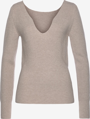 LASCANA Pullover in Beige: predná strana