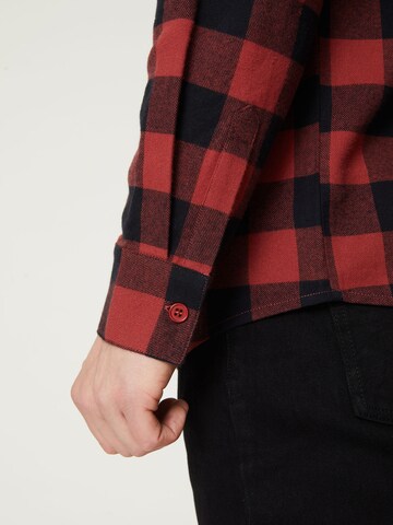 DAN FOX APPAREL Regular fit Button Up Shirt 'Efe' in Red