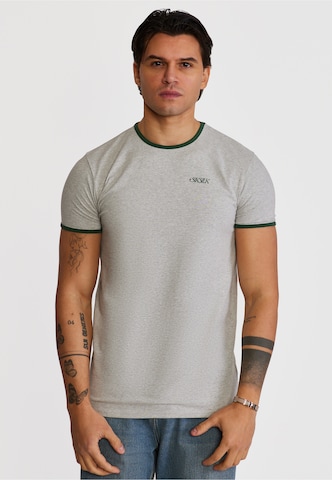SikSilk - Camiseta 'Ringer' en gris: frente