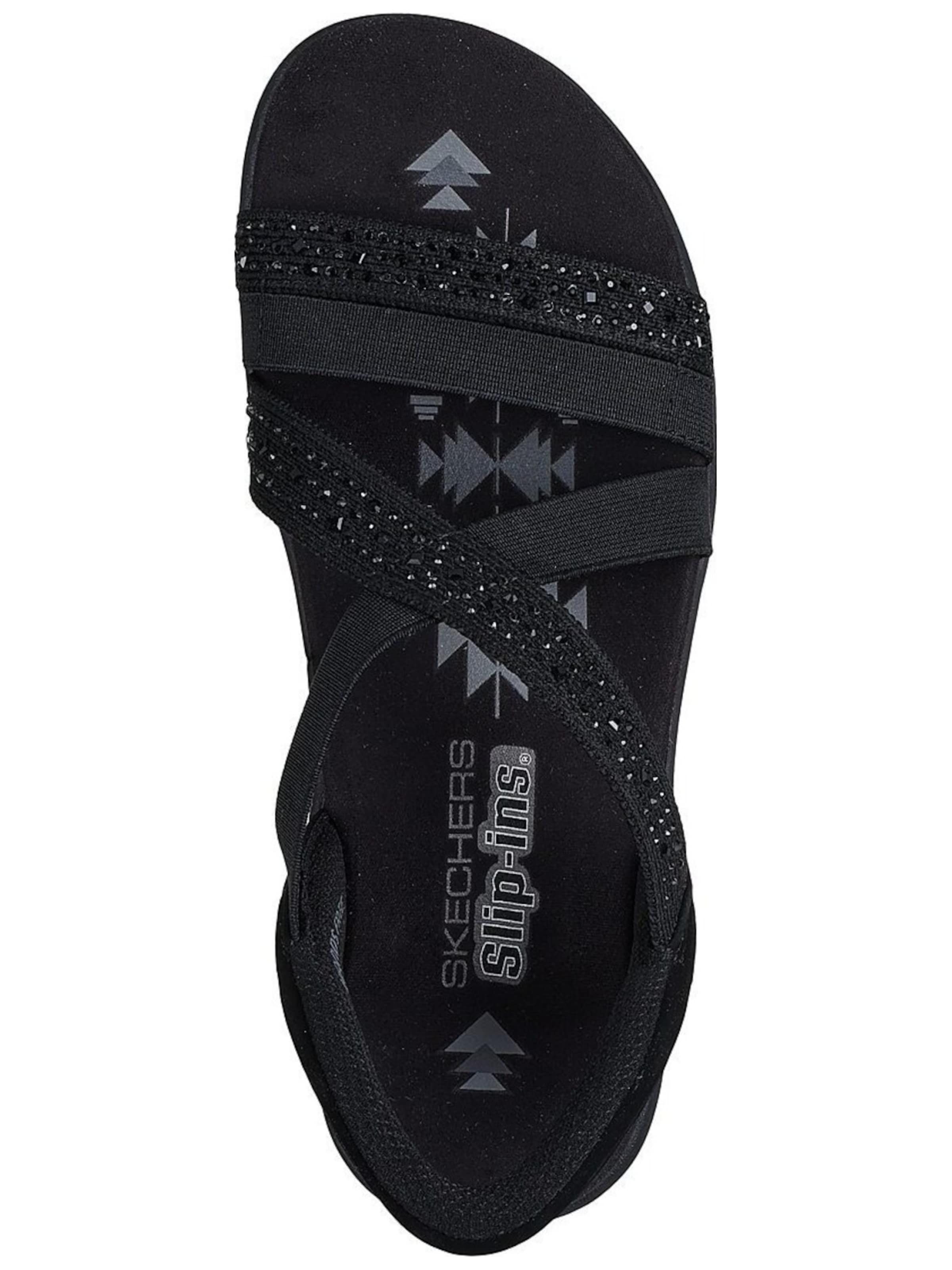 SKECHERS Sandale 'Skechers Reggae Slim - Summer Sparkle'‌‌‌ in Schwarz
