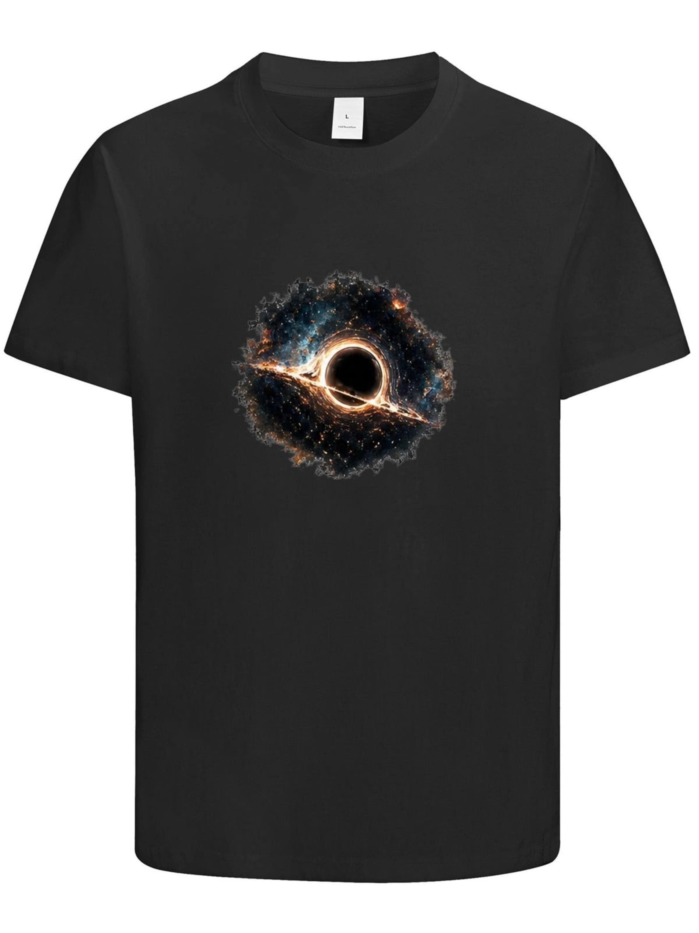 HUSKSWARE Shirt 'Herren T-Shirt mit abstraktem Grafikprint'‌‌‌‌‌ in Schwarz: Vorderseite
