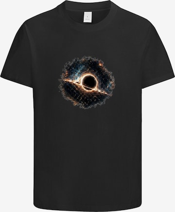 HUSKSWARE Shirt 'Herren T-Shirt mit abstraktem Grafikprint' in Schwarz: Vorderseite