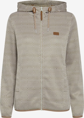 Oxmo Fleece Jacket 'Pebbles' in Beige: front