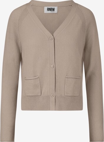 Rainbow Cashmere Knit Cardigan in Beige: front