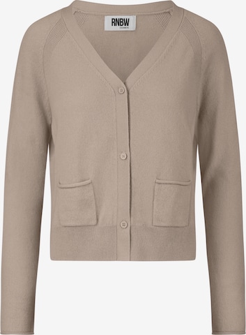 Rainbow Cashmere Knit Cardigan in Beige: front