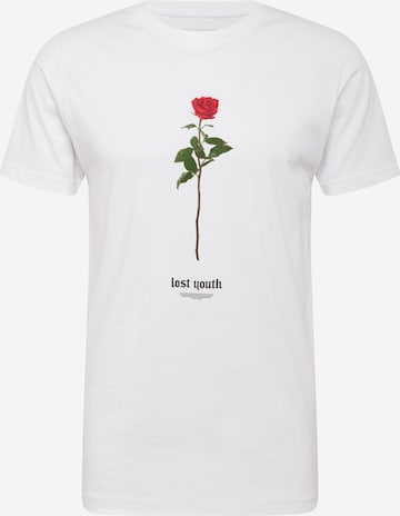 Mister Tee Shirt 'Lost Youth Rose' in White: front