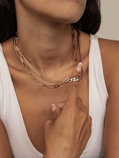 Hey Happiness Ketting 'Chunky' in de kleur Rose-goud, Productweergave