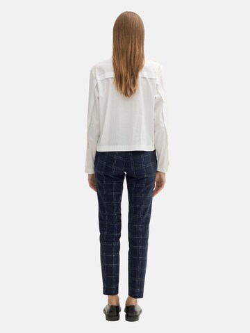 TOM TAILOR Slim fit Trousers with creases 'Mia' in Blue