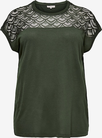 ONLY Carmakoma Shirt 'Flake' in Groen: voorkant