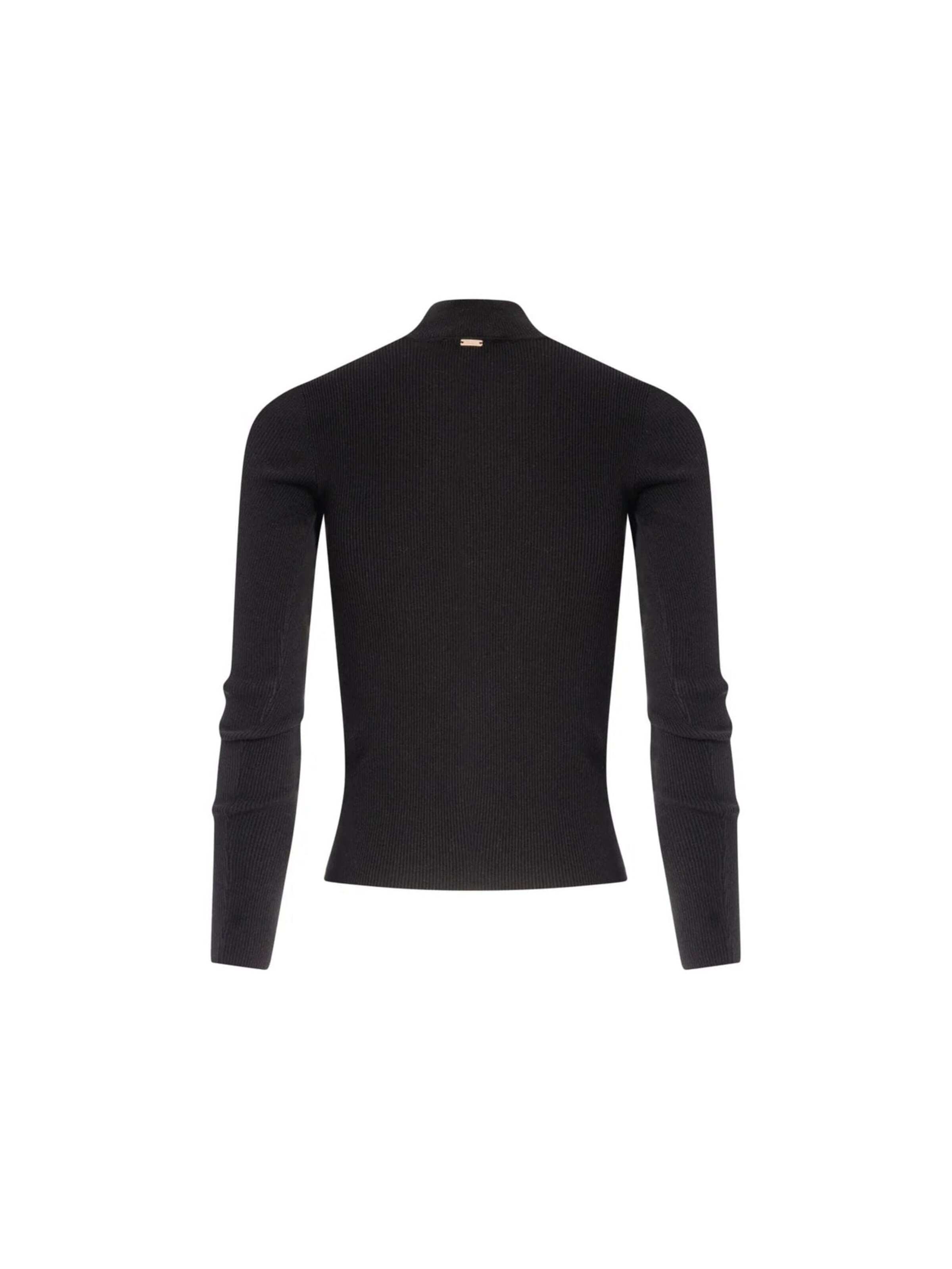 Fracomina Sweater 'Slim-fit turtleneck sweater with cut-out details' in Black