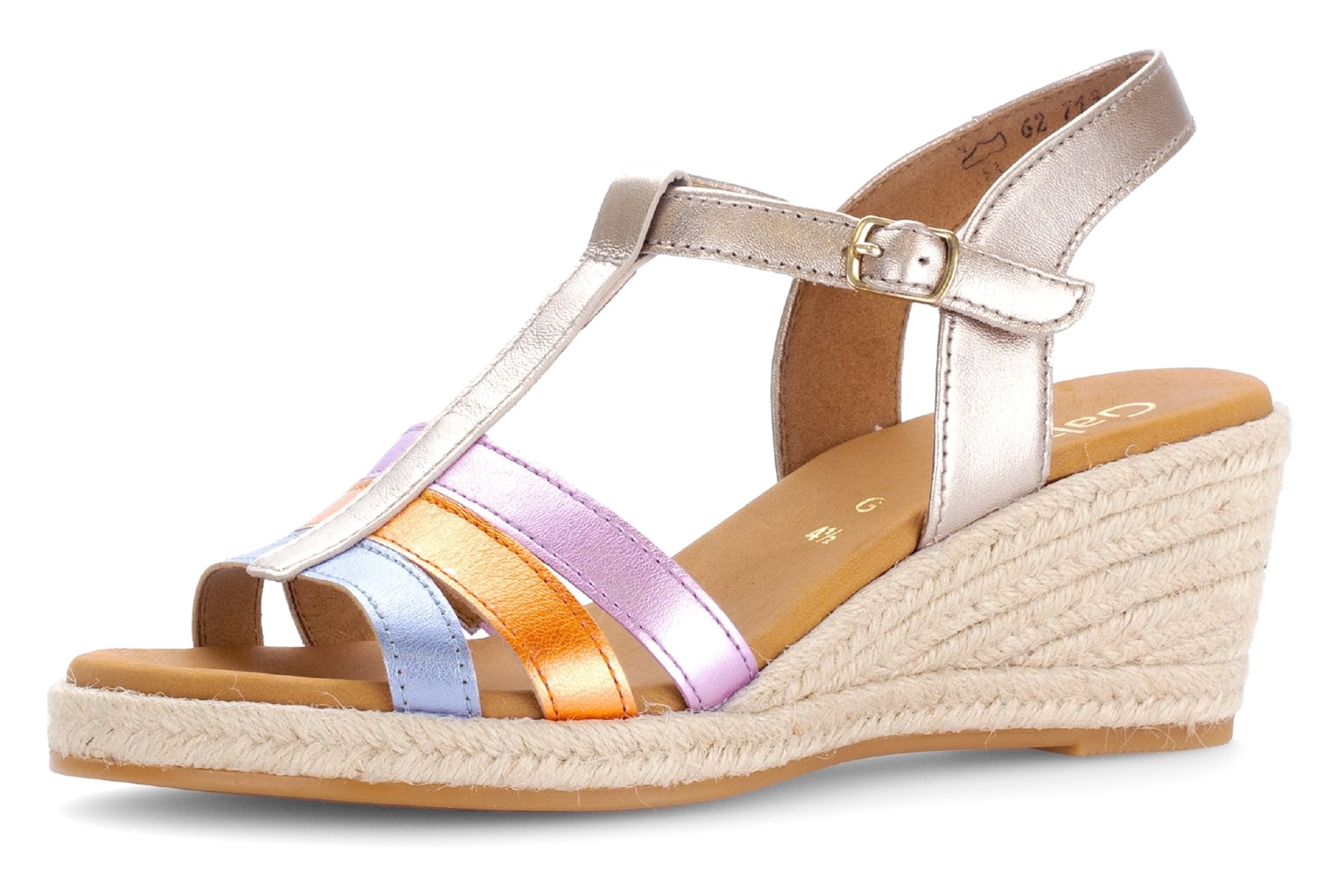 GABOR Sandale in himmelblau / gold / mauve / orange, Produktansicht