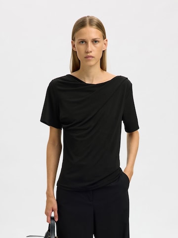 SELECTED - Camiseta en negro: frente
