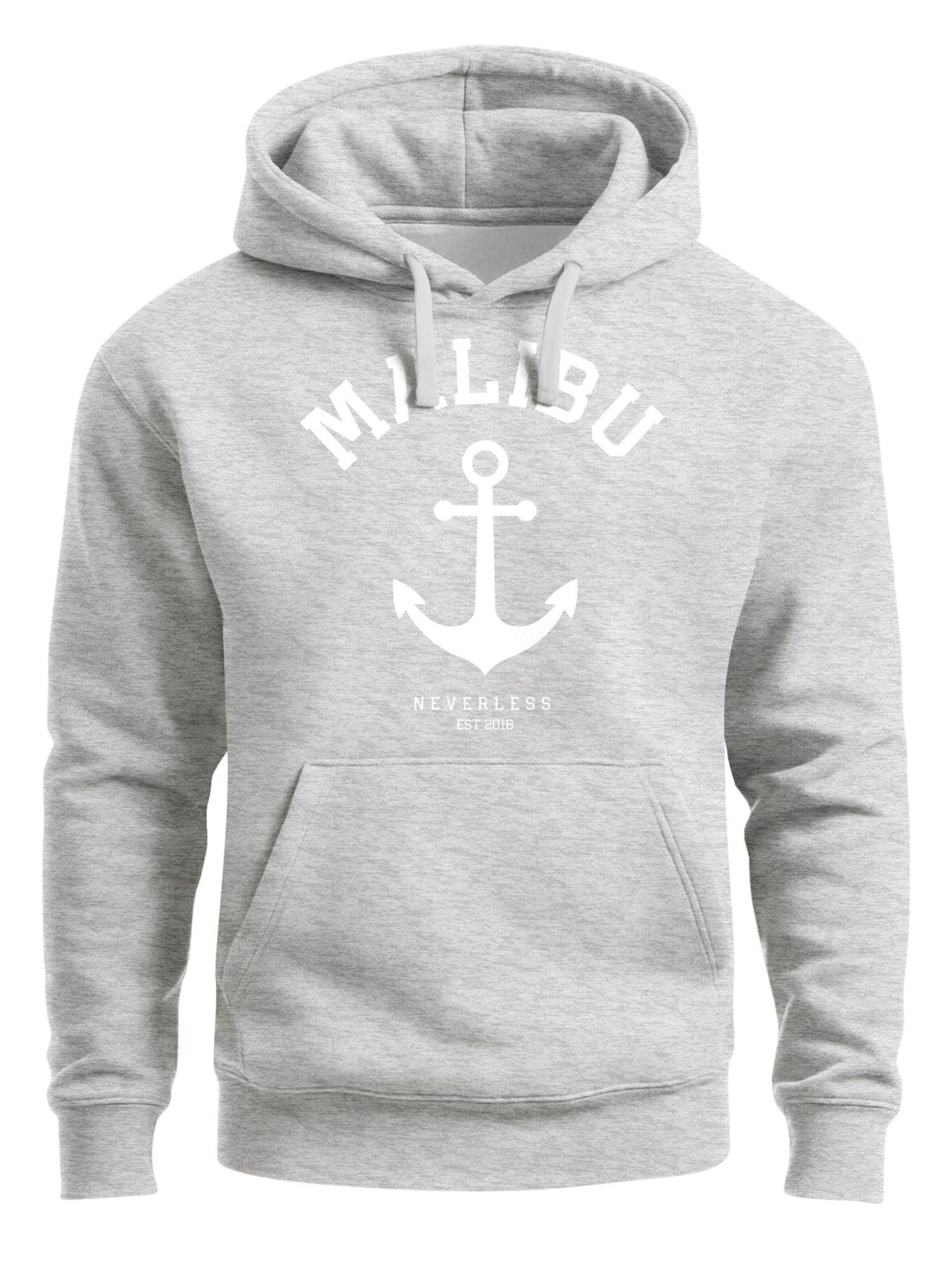 Neverless Sweatshirt 'Malibu Anker' in Grey: front