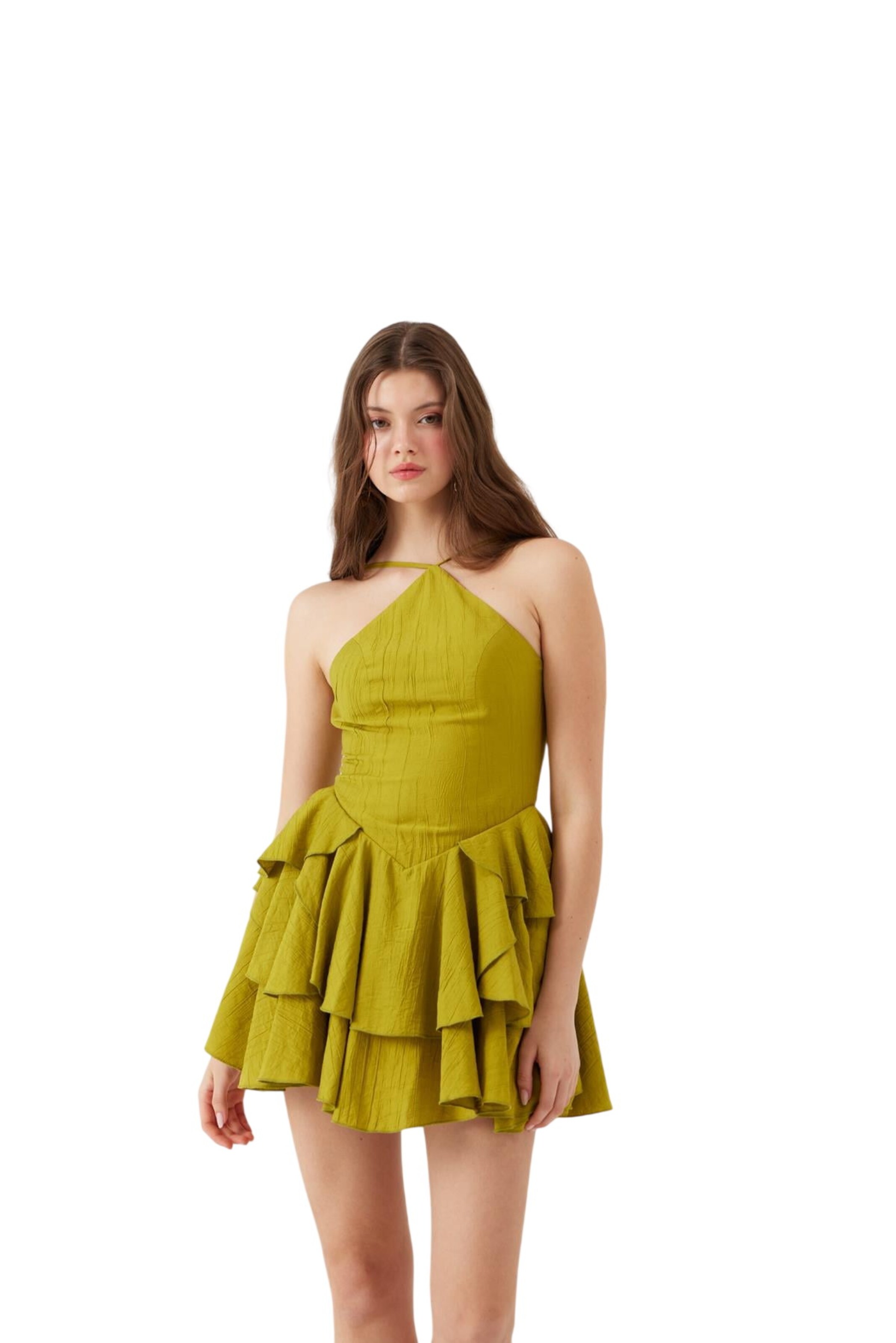 HOLLY LOLLY Jurk in Groen: voorkant