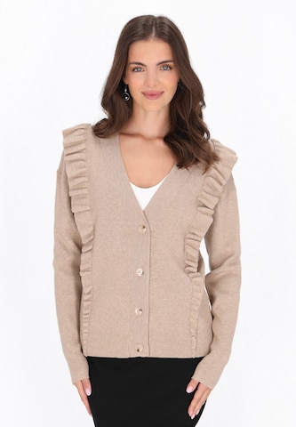 Cardigan usha BLACK LABEL en beige : devant
