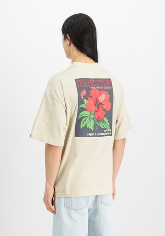 ALPHA INDUSTRIES Футболка 'Aloha Flower' в Белый: спереди