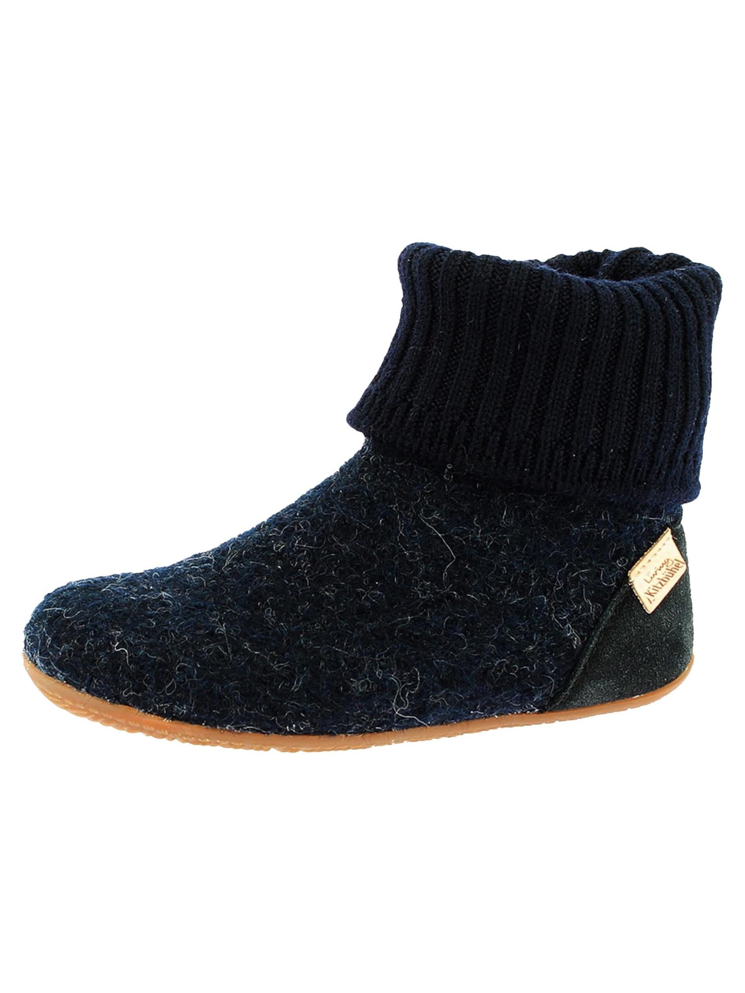 Living Kitzbühel Slipper 'Schurwolle' in Blue: front