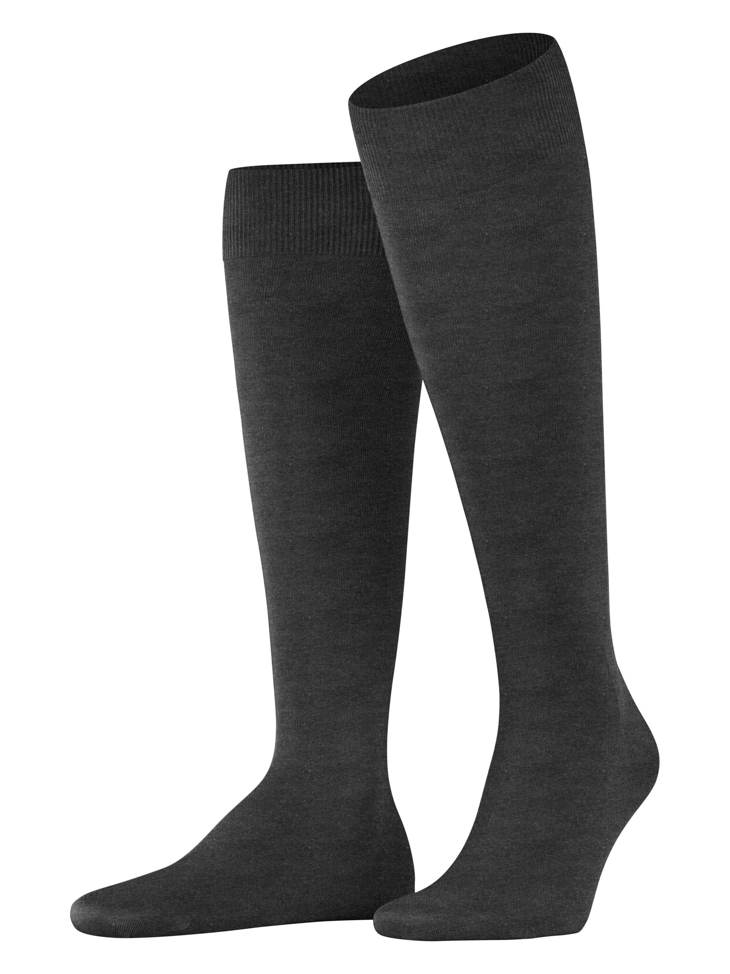 FALKE Knee High Socks 'ClimaWool' in Grey: front