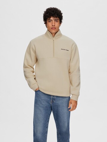 SELECTED HOMME Sweatshirt 'Hankie' i beige: forside