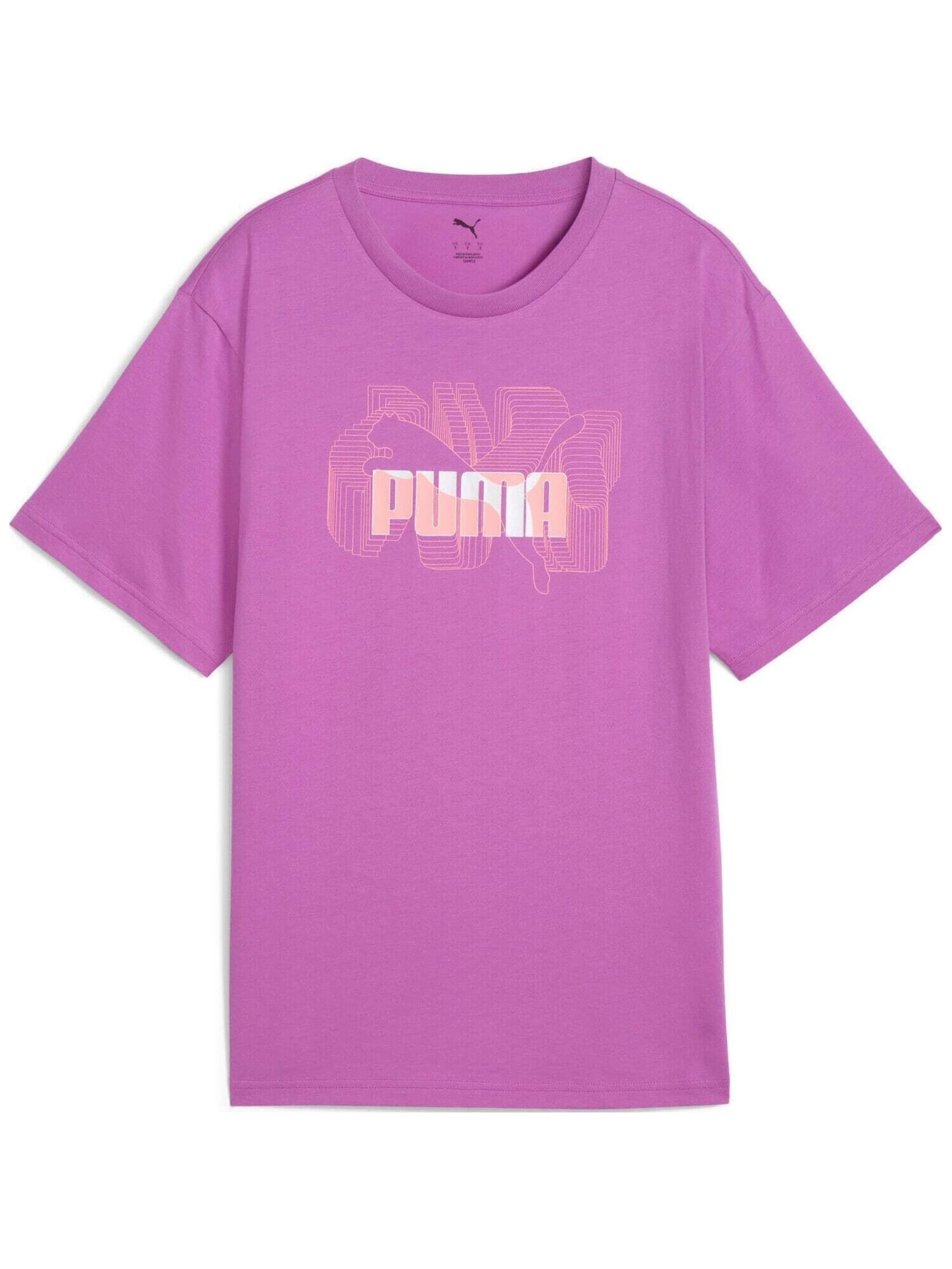 PUMA - Camiseta 'Puma Graphics Stacked No. 1 Logo Relaxed Tee' en lila