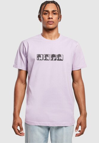 Merchcode Shirt 'Beatles - Four Heads' in Lila: voorkant