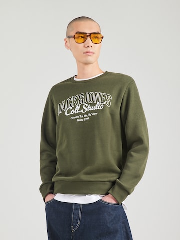 JACK & JONES Sweatshirt 'JJMAKOTO' in Groen: voorkant