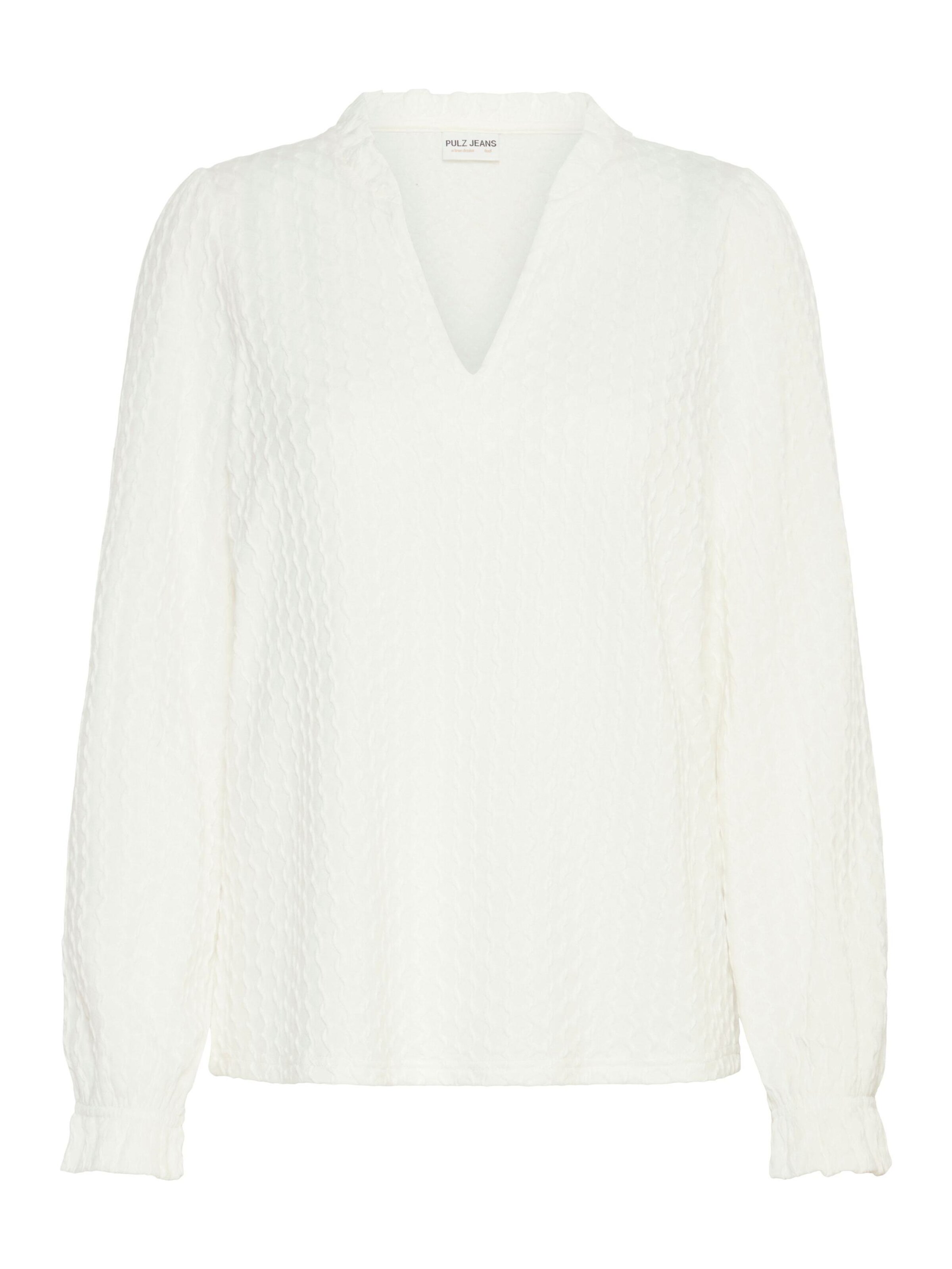 PULZ Jeans Bluse 'PZEbba' in Weiß: Vorderseite