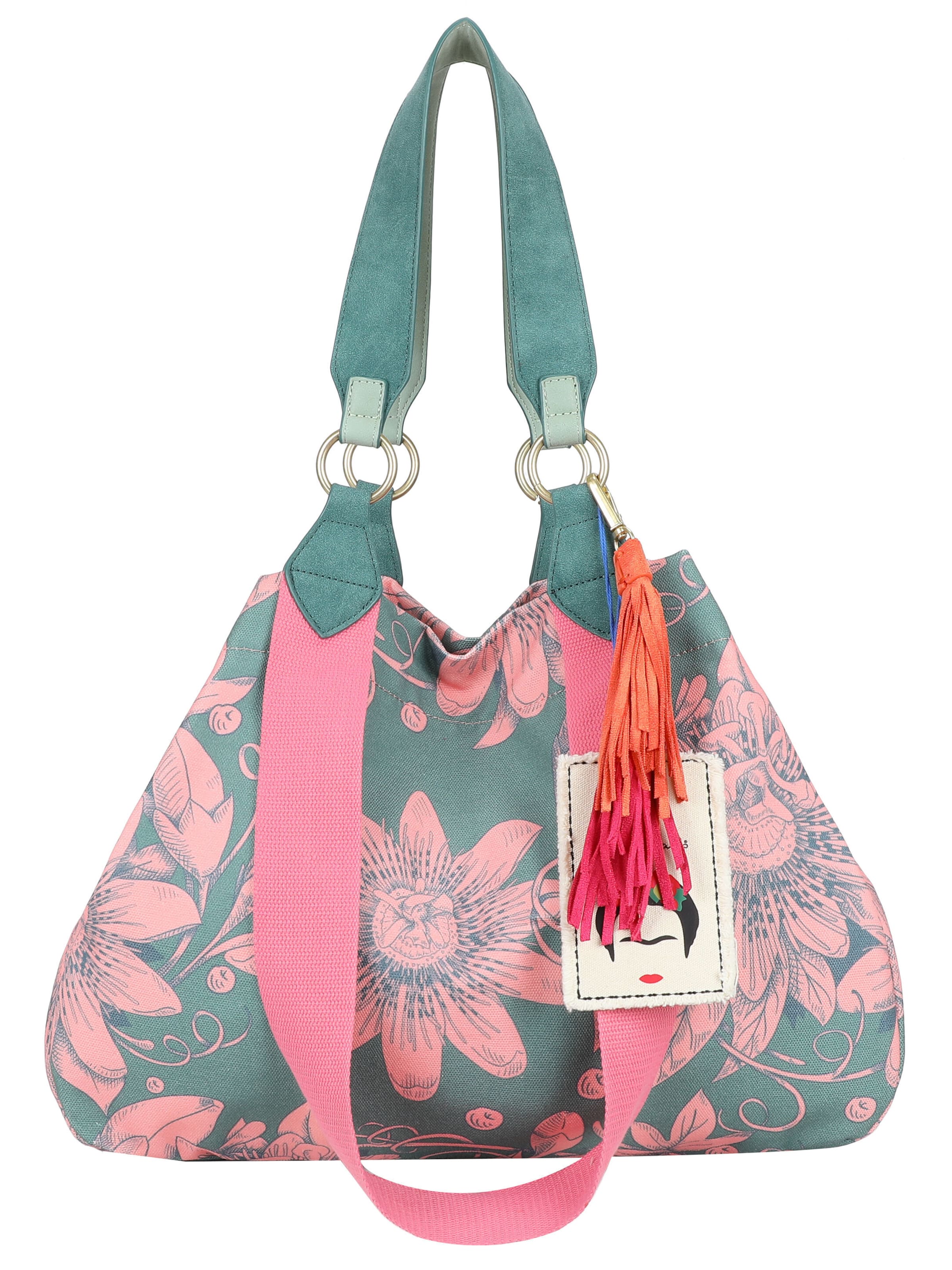 Fritzi aus Preußen Shopper Izzy Medium Limited Bloom 'Fritzi x F. Kahlo' in Grün: Vorderseite