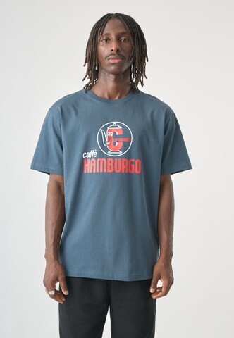 Cleptomanicx Shirt 'Hamburgo' in Blauw: voorkant