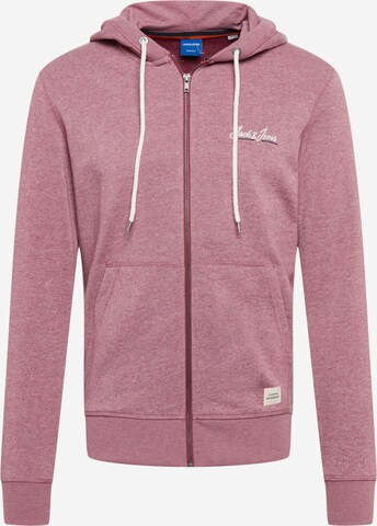 JACK & JONES Sweat jacket 'Tons' in Pink: front