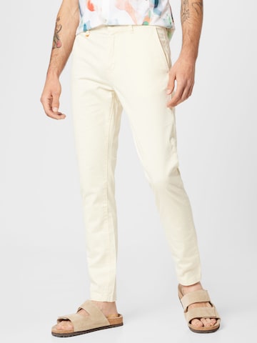 BOSS Orange Slim fit Chino trousers 'Taber' in Beige: front