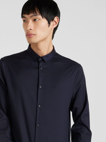 ARMANI EXCHANGE Slim fit Πουκάμισο για το γραφείο σε μπλε