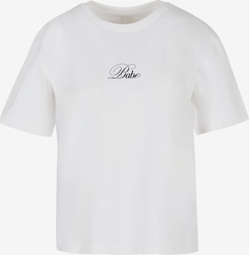 Maglietta 'Babe' di Miss Tee in bianco: frontale