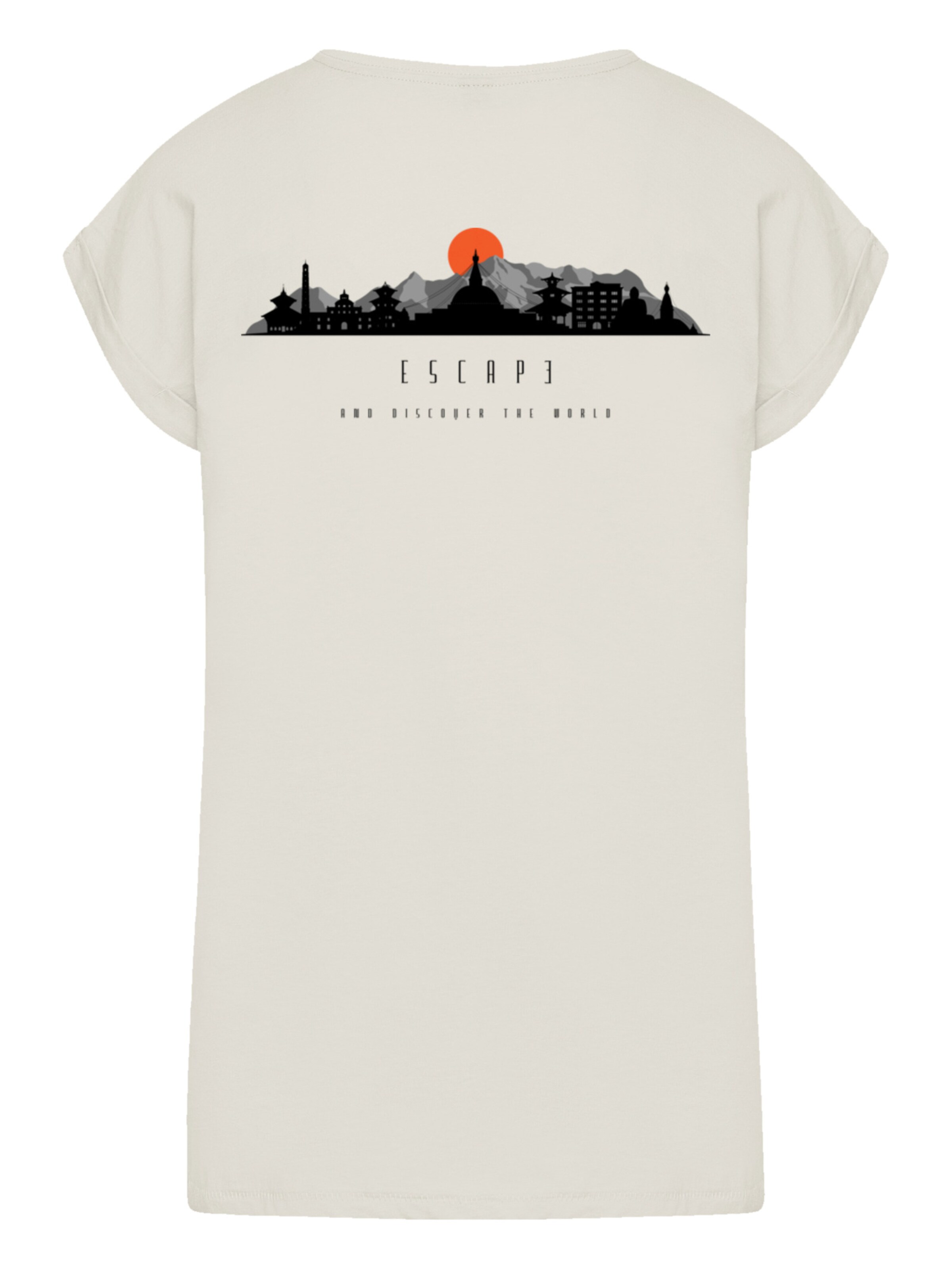 T-shirt 'Escape Discover The World Asian Town' F4NT4STIC en beige