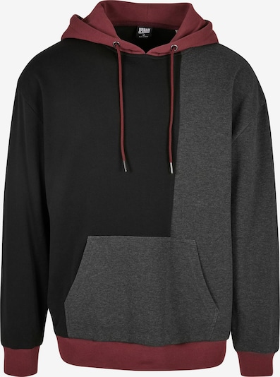 Urban Classics Sweatshirt i mørkegrå / vinrød / svart, Produktvisning