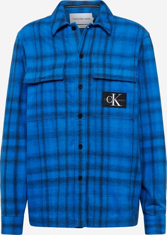 Calvin Klein Jeans Button Up Shirt in Blue: front