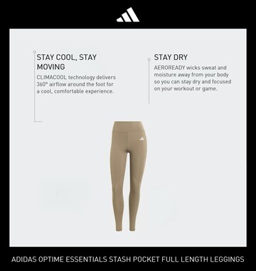 ADIDAS PERFORMANCE Skinny Workout Pants 'Opt Ess' in Beige